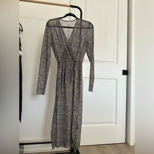 & Other Stories Sheer Floral Midi Dress